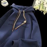 Aidase Men Women Hoodies Embossed Letters Casual Hooded Sweatshirt Basic Colours Drawstring Clash Hoodie Loose Comfortable aidase-shop