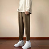 AIDASE  -  Summer Suit Pants Men Slim Fit Fashion Social Mens Dress Pants Korean Loose Straight Casual Pants Mens Office Formal Trousers