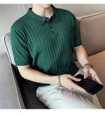 Aidase New Trendy Slim Fit Polo Shirt for Men with Half Sleeves, Fold-over Collar, Ideal for Golf and Summer Casual Wear in Green aidase-shop