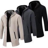 46.84Aidase Autumn Winter Mens Hooded Coat Brand New Solid Color Warm Thick Casual Windbreaker Jacket Fashion Mens Cardigan aidase-shop