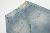 AIDASE  -  New Men's Vintage Washed Side Stripe Jeans Y2K Streetwear Patchwork Design Baggy Denim Pants Casual Punk Straight Jean aidase-shop