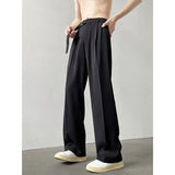 AIDASE  -  Premium Coffee Drape Suit Pants Men Spring Fashion High-end High Waist Straight Loose Casual Trousers Japanese Streetwear aidase-shop
