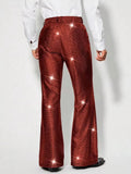 AIDASE  -  Performance Casual Pants Shiny Sequin Plaid Pattern Evening Show Off-Waist Dressing Bottoms Men's Fashion aidase-shop