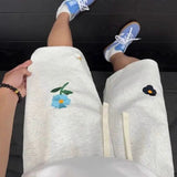 AIDASE  -  Summer Trendy Men Shorts Flower Print Decoration Drawstring Straight-leg Men's Casual Pants 2025 New Fashionable aidase-shop