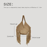 AIDASE  -  Bohemian Beach Bags For Women Luxury Designer Handbags Purses New In Polyester Rope Braided Tassel Hollow Underarm Shoulder aidase-shop