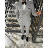 Aidase Fashion Men Suits Solid Color Bespoke Double Breasted Split Blazer Peak Lapel Regular Length Slim Fit Male Clothing Costume aidase-shop