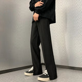 Aidase Grey Black Suit Pants Men Fashion Society Men Dress Pants Korean Loose Straight Pants Men Office Formal Trousers M-3XL aidase-shop