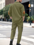 AIDASE  -  Spring and Autumn men's long sleeved two-piece collar shirt, long pants, loose work clothes, casual sportswear set aidase-shop