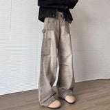 AIDASE  -  Trendy New Men Jeans Ripped Vintage Design Loose High Street Fashion Straight-leg Denim Pants Autumn Trousers 21E7422 aidase-shop
