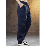 Aidase Spring Summer New Fashion High Waist Men's Clothing Casual All Match Korean Style Solid Color Loose Straight Rope Hombre Pants aidase-shop