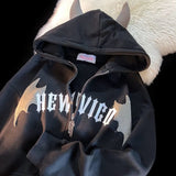AIDASE  -  Y2k Men Spider Print Hoodies Women Hop Zipper Long Sleeve Coats Autumn Winter Harajuku Casual Loose Hooded Sweatshirt aidase-shop