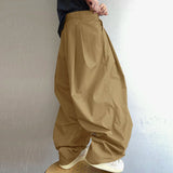 AIDASE  -  Men Pants Solid Button Pleated Baggy Casual Trousers Men Streetwear Oversize Joggers Fashion Male Lantern Pants aidase-shop