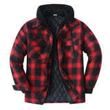 AIDASE  -  Mens Winter European American Style Thick Plaid Cotton Jacket Long Sleeve Loose Hooded Coat Casual Outerwear men's jacket aidase-shop