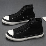 AIDASE  -  New Retro Unisex Canvas Shoes High Top Lace Up Women Men Middle Cut Sneakers Fresh Solid Colors Students Casual Shoes aidase-shop