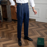 Aidase High Quality Italy Business Dress Pants Men  Office Social Suit Pants Casual Wedding Groom Trouser Pantaloni Uomo Casual Blue aidase-shop