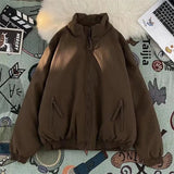 AIDASE  -  Retro Japanese Style Loose Casual Shoulder Zipper Jacket for Men And Women Spring Autumn Stand Collar Workwear Coat aidase-shop