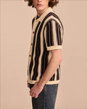 AIDASE  -  Summer Luxurious Business Casual Breathable Knitted Shirt High Quality Men Vintage Striped Crochet Knitting Shirt Men's T-shirt aidase-shop