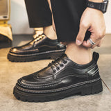 Aidase Brogues Men's Black Business Leather Shoes Man Loafers Comfortable Summer Sneakers Brand Moccasin Breathable Casual Shoes aidase-shop
