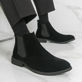 AIDASE  -  Classic British Retro Style Men Pointed Chelsea Boots Brand Elegant Business Cow Suede High Top Boot Quality Senior Casual Boots aidase-shop