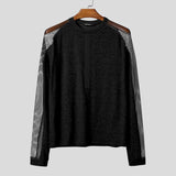 AIDASE  -  Men T Shirt Mesh Patchwork Transparent O-neck Long Sleeve Sexy Casual Male Tee Tops Streetwear 2025 Stylish Camisetas aidase-shop