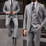 AIDASE  -  Casual Men's Suit 3 Pieces Blazer Vest Pants Bow Collar Single Breasted Buckle Work Formal Wear Wedding Prom Costume Size Color