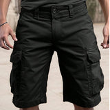 AIDASE  -  Men's Tactical Cargo Shorts Black Multi-Pocket Straight Leg Casual Workwear Shorts aidase-shop