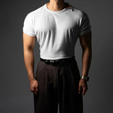 AIDASE  -  Men's Solid Color Side Zipper Short-Sleeved Sports Gym T-Shirt American Retro Fashion Trend Casual Loose Breathable Men's Tops aidase-shop