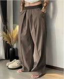 AIDASE  -  Loose Wide Leg Pants for Men Casual Fashion Urban Style Polyester Fabric Four Seasons Suitable Pure Color Micro Stretch aidase-shop