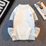 AIDASE  -  Men's autumn and winter pullover with thick base knit sweater light luxury semi high neck warm solid color simple sweater aidase-shop