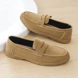 AIDASE  -  Leather Loafers Men's Business Casual Flat Heel Breathable Comfortable Spring Autumn Seasonal Fashion Single Shoes Slip-On aidase-shop