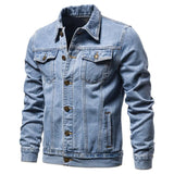 AIDASE  -  Men's Cotton Denim Jacket Autumn Winter Fashion Casual Slim Fit Outerwear Versatile Trendy Men's Clothing aidase-shop