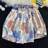AIDASE  -  Ice Silk Five-Quarter Men's Shorts Digital Print Cooling Holiday Dopaamine Hong Kong Style Summer Casual Straight Leg Pants aidase-shop