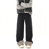 AIDASE  -  Winter Leopard Print Cotton-padded Trousers Men's Lambskin Ski Pants Casual Straight Thick Warm Wide Leg Windproof Long Pants aidase-shop