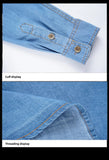AIDASE  -  100% Cotton Good Qulaity M-5XL Large Size Denim Shirt Men Spring Fall Fashion Solid Color Long Sleeve Multi-pocket Slim Fit Tops aidase-shop