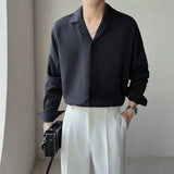 Aidase Apricot Black White Shirt Men Fashion Social Men Dress Shirt Korean Loose Casual Long-sleeved Shirts Men Formal Shirt M-3XL aidase-shop