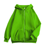 AIDASE  -  Unisex Hooded Sweatshirts Zippered Solid Color Sweatshirts Loose Trendy Couple Hoodie Jackets Comfortable Hoodies for Men aidase-shop