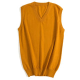 AIDASE  -  Men's Sleeveless Thickened V-neck Knitted Sweater Vest Casual Autumn Winter New Style Pure Color Short Sleeve Knitwear aidase-shop