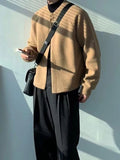AIDASE  -  Vintage Crew Neck Long Sleeve Sweater Jackets Men Fashion Solid Color Slim Coats 2025 Autumn Casual Knitted Mens Cardigan Tops