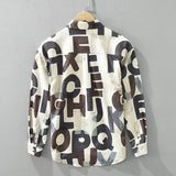 Aidase Stylish Letter Printed Polyester Shirts for Men Spring Fashion Long Sleeve Blouse for Youth Male Cool Hip Hops Casual Loose Tops aidase-shop