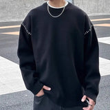 AIDASE  -  Autumn New Fashion Men's O-neck Long Sleeve Solid Color Casual Trendy Loose Simple Basic Pullover Sweatshirts Male Clothes Tops aidase-shop