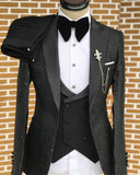 AIDASE  -  Classic Wedding Men Suits Sprayed New Shine Tailor-Made Groom 3-Pcs Business Suits Singer Formal Occasions Party Size Customized aidase-shop