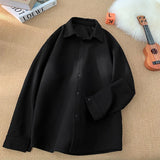 Aidase Spring New Men's Shirts Long Sleeve Solid Color Casual Shirt 2025 Plus Size Harajuku Blouse Fashion Unisex Clothes