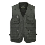 Aidase L-6XL Big Size New Men Multi Pocket Cotton Vest Casual with Many 14 Pockets Sleeveless Jackets Male Outdoor Photograph Waistcoat aidase-shop