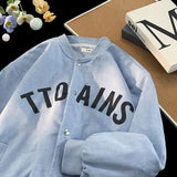AIDASE  -  Suede Printed Baseball Uniform Jacket Men Spring Autumn American Retro Loose Casual Versatile Sports Jacket Preppy Button Coat aidase-shop