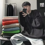 AIDASE  -  Autumn Crew Neck Solid Color Pullover Sweaters For Men Casual Y2K Knitted Sweater High Street Fashion Jumpers Hombre aidase-shop