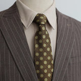 AIDASE  -  New Retro Brown Lazy Zipper Ties For Men Italian Polka Dot Formal Business Neckties 8cm Flower Striped Silk Tie Suit Accessories aidase-shop