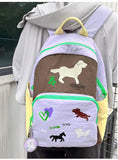 AIDASE  -  Niche Backpack for Women with Graffiti Design Energetic and Artistic Color Blocking Student Backpacks Commuting Backpack aidase-shop