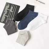 AIDASE  -  High Qualty Men's Bamboo Fiber Socks Short Summer Breatheable Anti-Bacterial Man Ankle Socks Busines 5Pairs Plus size EU38-46 aidase-shop