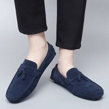 AIDASE  -  Summer New Driving Flats Stylish Style Male Moccasins Business Shoes Fashion Trendy Lazy Loafers Suede Leather Mens Casual Shoes aidase-shop
