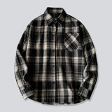 AIDASE  -  Men'S Loose Casual Fashion Retro Long Sleeved Plaid Shirt Comfort Wrinkle-Free New Men'S Shirt roupas masculinas aidase-shop